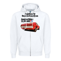 White AMC AMX Zipper Hoodie - Craftify