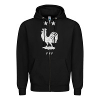 Black FFF Two Stars Zipper Hoodie - Craftify