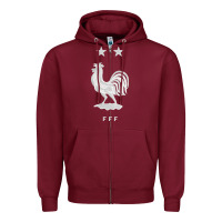 Burgundy FFF Two Stars Zipper Hoodie - Craftify