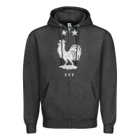 Charcoal Heather FFF Two Stars Zipper Hoodie - Craftify