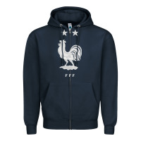 Navy FFF Two Stars Zipper Hoodie - Craftify