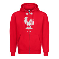 Red FFF Two Stars Zipper Hoodie - Craftify
