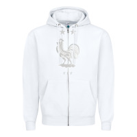 White FFF Two Stars Zipper Hoodie - Craftify