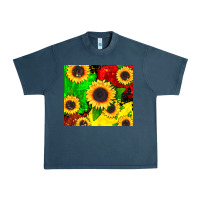 Midnight Navy juneteenth sunflowers Urban Heavy Tee - CowGirlArtShop