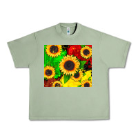 Oil Green juneteenth sunflowers Urban Heavy Tee - CowGirlArtShop