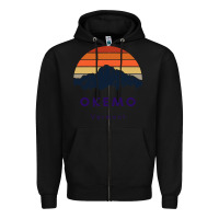 Black Okemo Vermont Skiing Snowboarding Hikers Gifts for VT Travel Zipper Hoodie - InspiraDesign