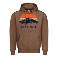 Chestnut Okemo Vermont Skiing Snowboarding Hikers Gifts for VT Travel Zipper Hoodie - InspiraDesign