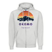 Dove Grey Okemo Vermont Skiing Snowboarding Hikers Gifts for VT Travel Zipper Hoodie - InspiraDesign