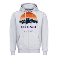 Heather Grey Okemo Vermont Skiing Snowboarding Hikers Gifts for VT Travel Zipper Hoodie - InspiraDesign