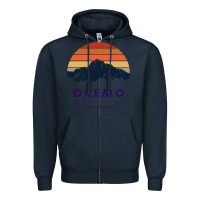 Navy Okemo Vermont Skiing Snowboarding Hikers Gifts for VT Travel Zipper Hoodie - InspiraDesign