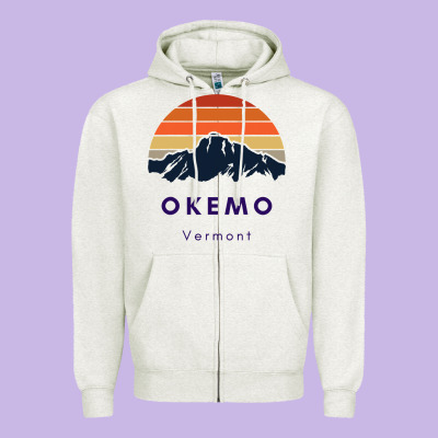 Okemo Vermont Skiing Snowboarding Hikers Gifts For Vt Travel Zipper Hoodie Designed By Inspiradesign