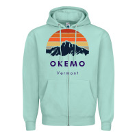Seafoam Okemo Vermont Skiing Snowboarding Hikers Gifts for VT Travel Zipper Hoodie - InspiraDesign