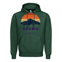 Sports Green Okemo Vermont Skiing Snowboarding Hikers Gifts for VT Travel Zipper Hoodie - InspiraDesign