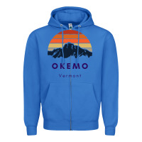 True Royal Okemo Vermont Skiing Snowboarding Hikers Gifts for VT Travel Zipper Hoodie - InspiraDesign