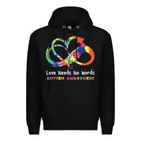 Black Love Needs No Words Heart Puzzle Autism Premium Hoodie - CowhideDigitalArt