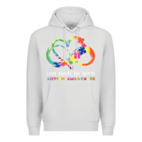 Dove Grey Love Needs No Words Heart Puzzle Autism Premium Hoodie - CowhideDigitalArt