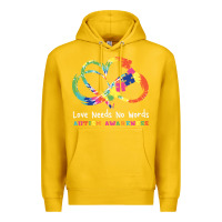 Lemon Love Needs No Words Heart Puzzle Autism Premium Hoodie - CowhideDigitalArt