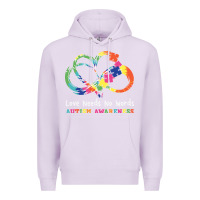 Lilac Love Needs No Words Heart Puzzle Autism Premium Hoodie - CowhideDigitalArt