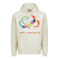 Oatmeal Heather Love Needs No Words Heart Puzzle Autism Premium Hoodie - CowhideDigitalArt