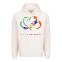 Pale Pink Love Needs No Words Heart Puzzle Autism Premium Hoodie - CowhideDigitalArt