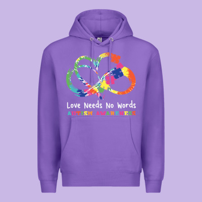 Love Needs No Words Heart Puzzle Autism Premium Hoodie Designed By Cowhidedigitalart