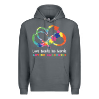 Rock Love Needs No Words Heart Puzzle Autism Premium Hoodie - CowhideDigitalArt