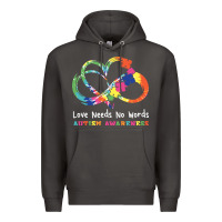 Smoke Love Needs No Words Heart Puzzle Autism Premium Hoodie - CowhideDigitalArt