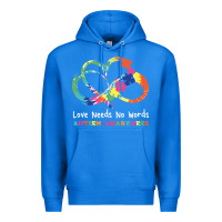 True Royal Love Needs No Words Heart Puzzle Autism Premium Hoodie - CowhideDigitalArt