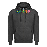 Charcoal Heather Jerrys Designer Bears Zipper Hoodie - InspiraDesign