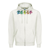Oatmeal Heather Jerrys Designer Bears Zipper Hoodie - InspiraDesign