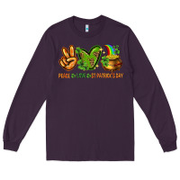 Plum Peace Love St. Patrick's Day Long Sleeve Tee - HowdyJamesFarm