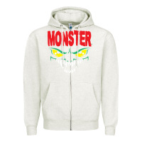 Oatmeal Heather monster Zipper Hoodie - InspiraDesign