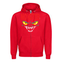 Red monster Zipper Hoodie - InspiraDesign