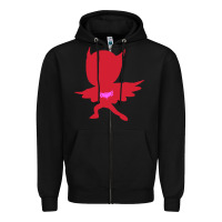 Black owlette illustration Zipper Hoodie - InspiraDesign