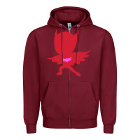 Burgundy owlette illustration Zipper Hoodie - InspiraDesign