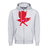 Heather Grey owlette illustration Zipper Hoodie - InspiraDesign