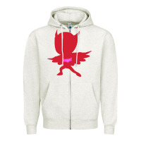 Oatmeal Heather owlette illustration Zipper Hoodie - InspiraDesign