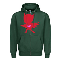 Sports Green owlette illustration Zipper Hoodie - InspiraDesign