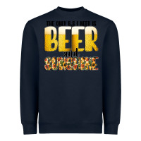 Navy The Only c B s I NeedIs Beer And Sunshine Heavyweight Sweatshirt - CowhideDigitalArt