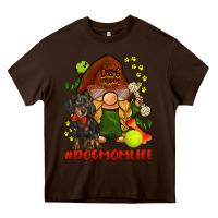 Chocolate Brown dog mom  life gnome Heavy Core Tee - BarkalooDesign