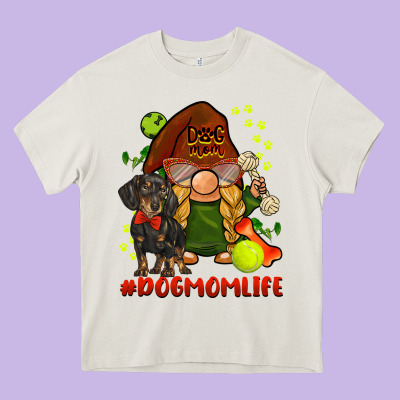 Dog Mom  Life Gnome Heavy Core Tee Designed By Barkaloodesign