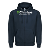 Navy O'Charley's Resto and Bar Zipper Hoodie - InspiraDesign
