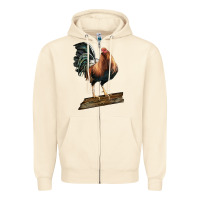 Sandshell american game rooster standing Zipper Hoodie - LillyAllenDesigns