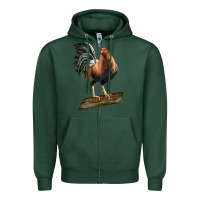 Sports Green american game rooster standing Zipper Hoodie - LillyAllenDesigns