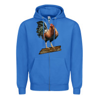 True Royal american game rooster standing Zipper Hoodie - LillyAllenDesigns