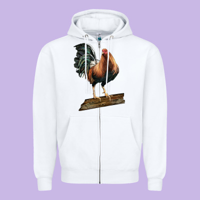 American Game Rooster Standing Zipper Hoodie Designed By Lillyallendesigns