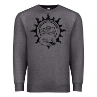 Charcoal Heather Authentic Church Of The Toad Of Light Psychedlic Frog Licking (Distres Premium Sweatshirt - DesignPulse