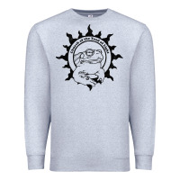 Heather Grey Authentic Church Of The Toad Of Light Psychedlic Frog Licking (Distres Premium Sweatshirt - DesignPulse