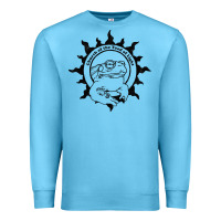 Ocean Blue Authentic Church Of The Toad Of Light Psychedlic Frog Licking (Distres Premium Sweatshirt - DesignPulse