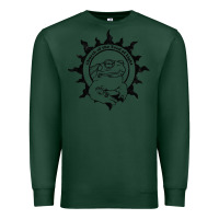 Sports Green Authentic Church Of The Toad Of Light Psychedlic Frog Licking (Distres Premium Sweatshirt - DesignPulse